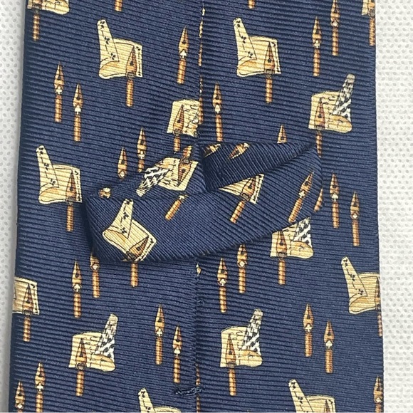 Burberrys of London Silk Neck Tie Fountain Pen Card Suit Pattern Made in Italy - Picture 9 of 14